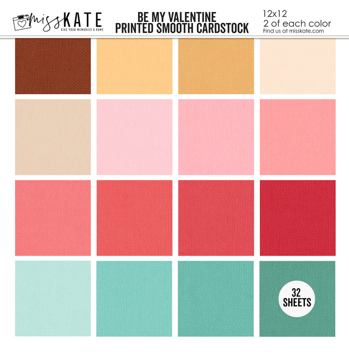 Bargain Bin - Be My Valentine - Linen-Printed Smooth Cardstock Single-Sided