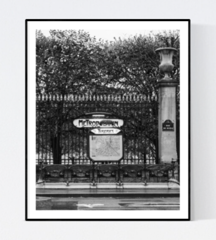 Tuileries Metro Stop Black and White