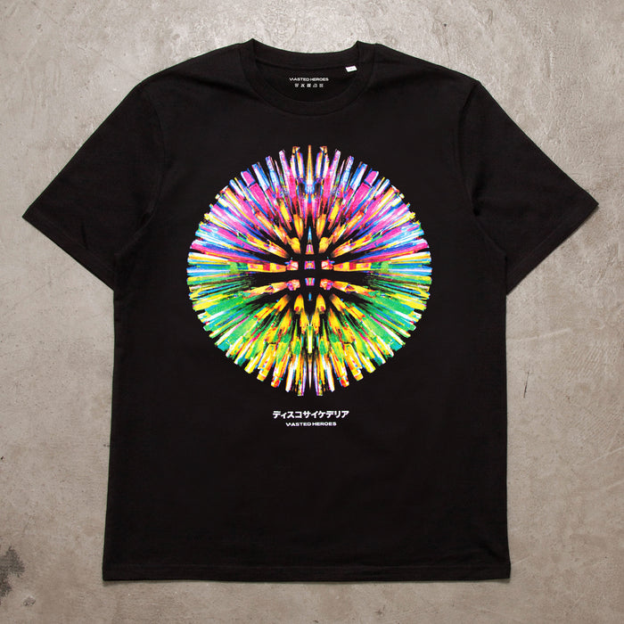 031 Disco Psychedelia Front Print - Tshirt - Black