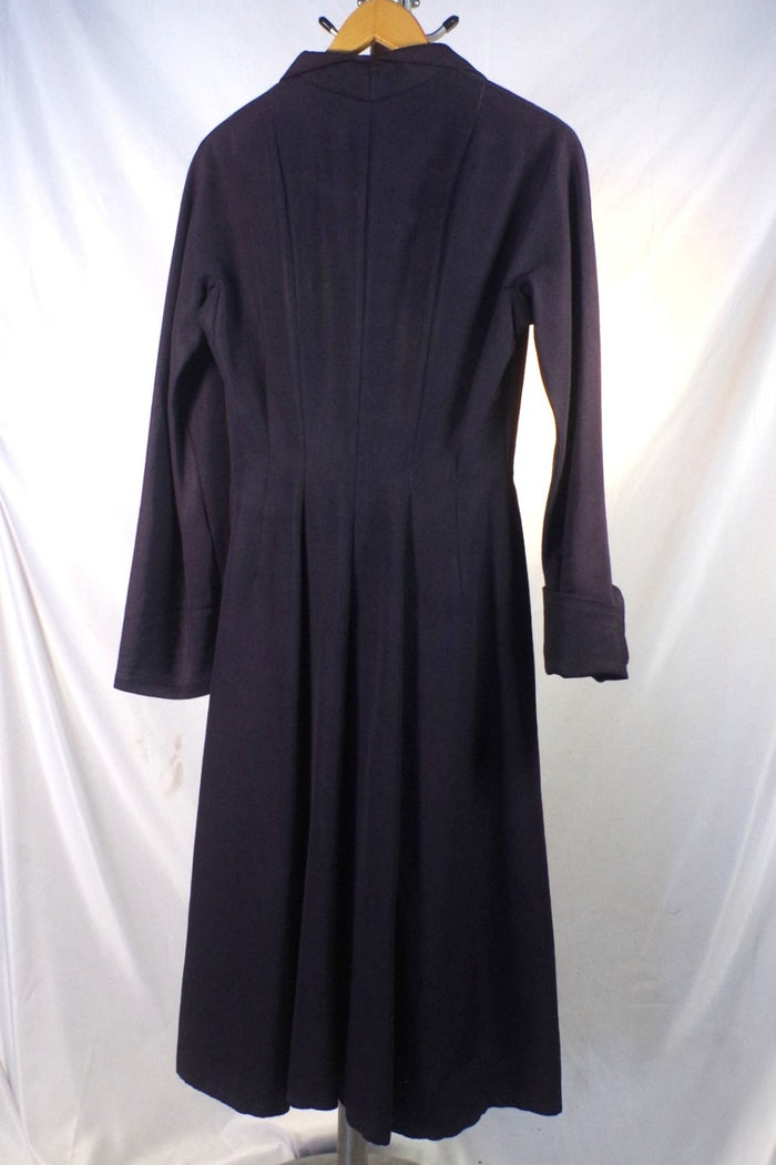 1940s-50s I. Magnin & Co. Ranleigh Fashions Navy Blue Dress - S