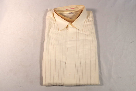 1950s Dedrick's Formal Wear White Tuxedo Shirt NOS - Sz 16