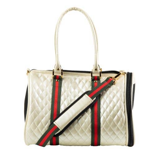 Petote - Duffel - Ivory Quilted with Stripe