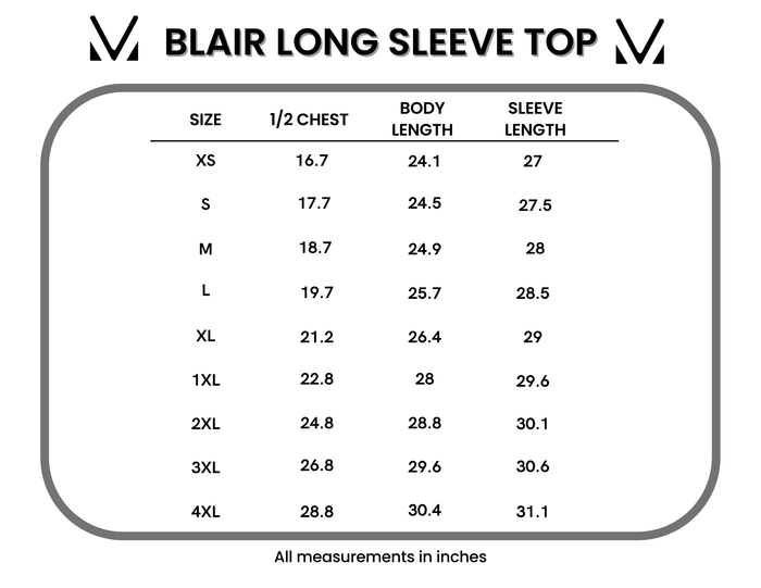 Blair Long Sleeve Top - Blue