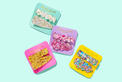 Claw Hair Clip Set - Med - Gold Confetti - 2 Pcs