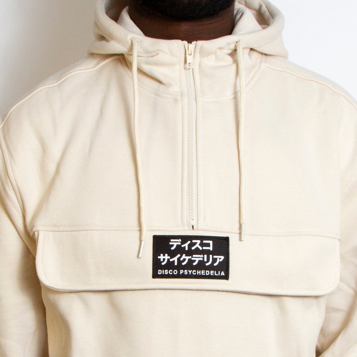 Disco Psychedelia - 3/4 Zipped Pullover Hood - Sand - Wasted Heroes