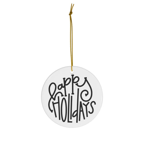 Happy Holidays Minimalist Ornament