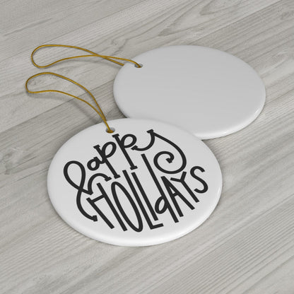 Happy Holidays Minimalist Ornament