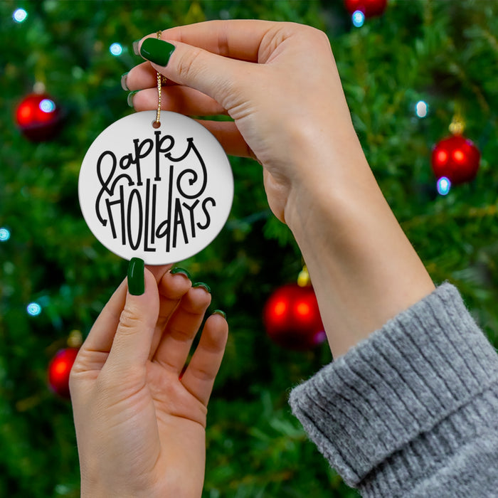 Happy Holidays Minimalist Ornament
