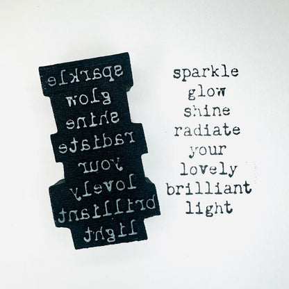 Kae Pea | Sparkle, Shine Words | Foam Stamp