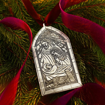 New: Set of 2 Miracle Christmas Ornaments, One (1) Each Nativity Cathedral Window and Miracles Cathedral Window Ornament Made in USA