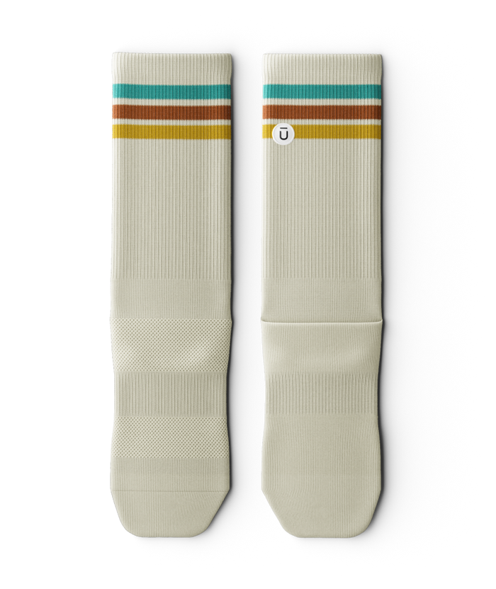 Retro Off White Athletic Crew Socks