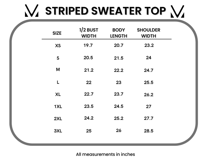Striped Sweater Top - Olive and Tan
