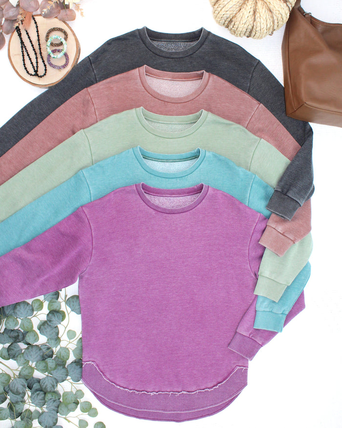 Vintage Wash Pullover - Olive