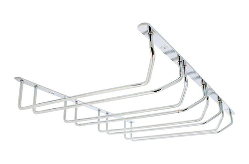 Wine Glass Rack – 4 Row Hanging Wine Rack Under Cabinet Wine Glass Rack Metal Wine Rack Stemware Hangers in Silver
