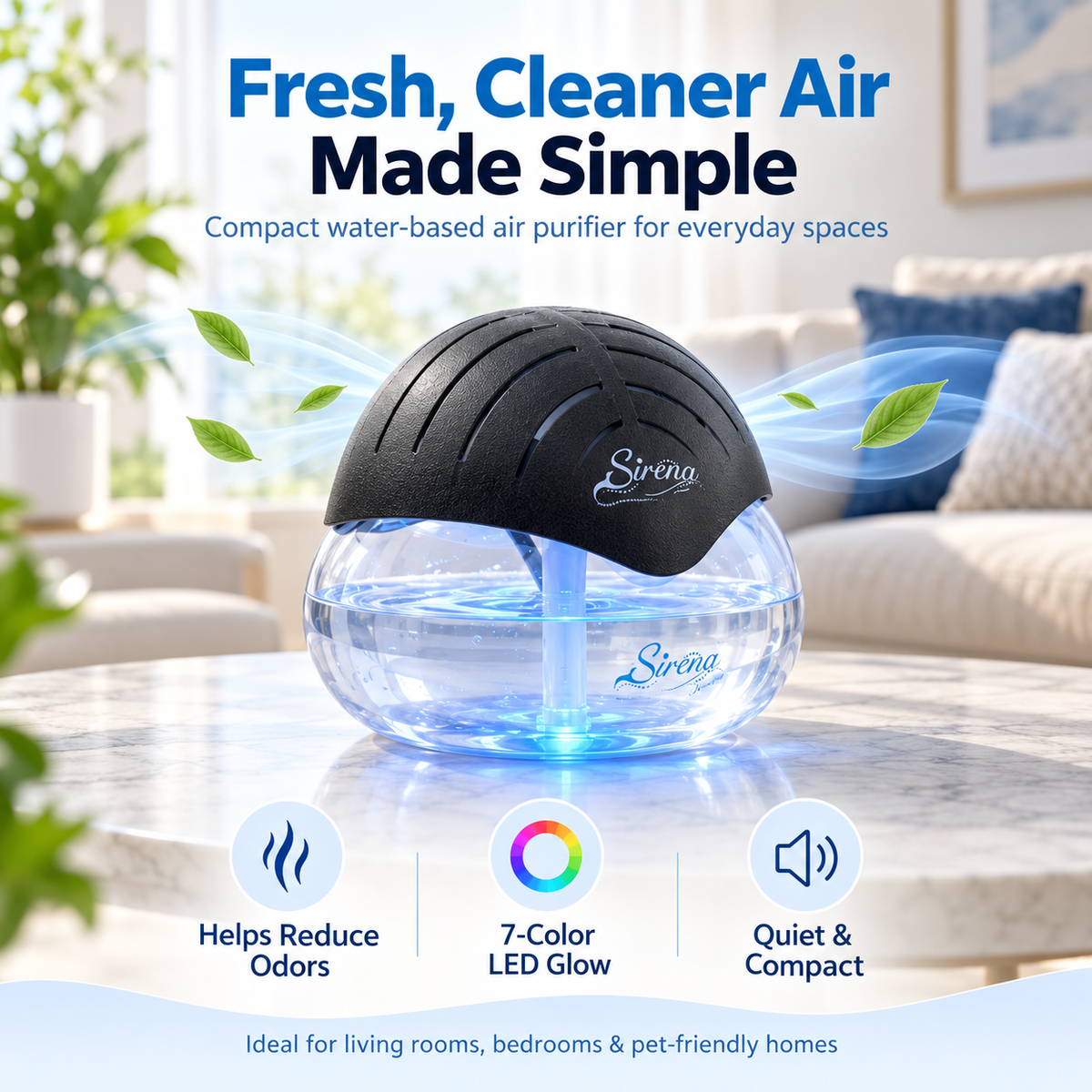 7-Color Water Air Purifier & Aroma Diffuser